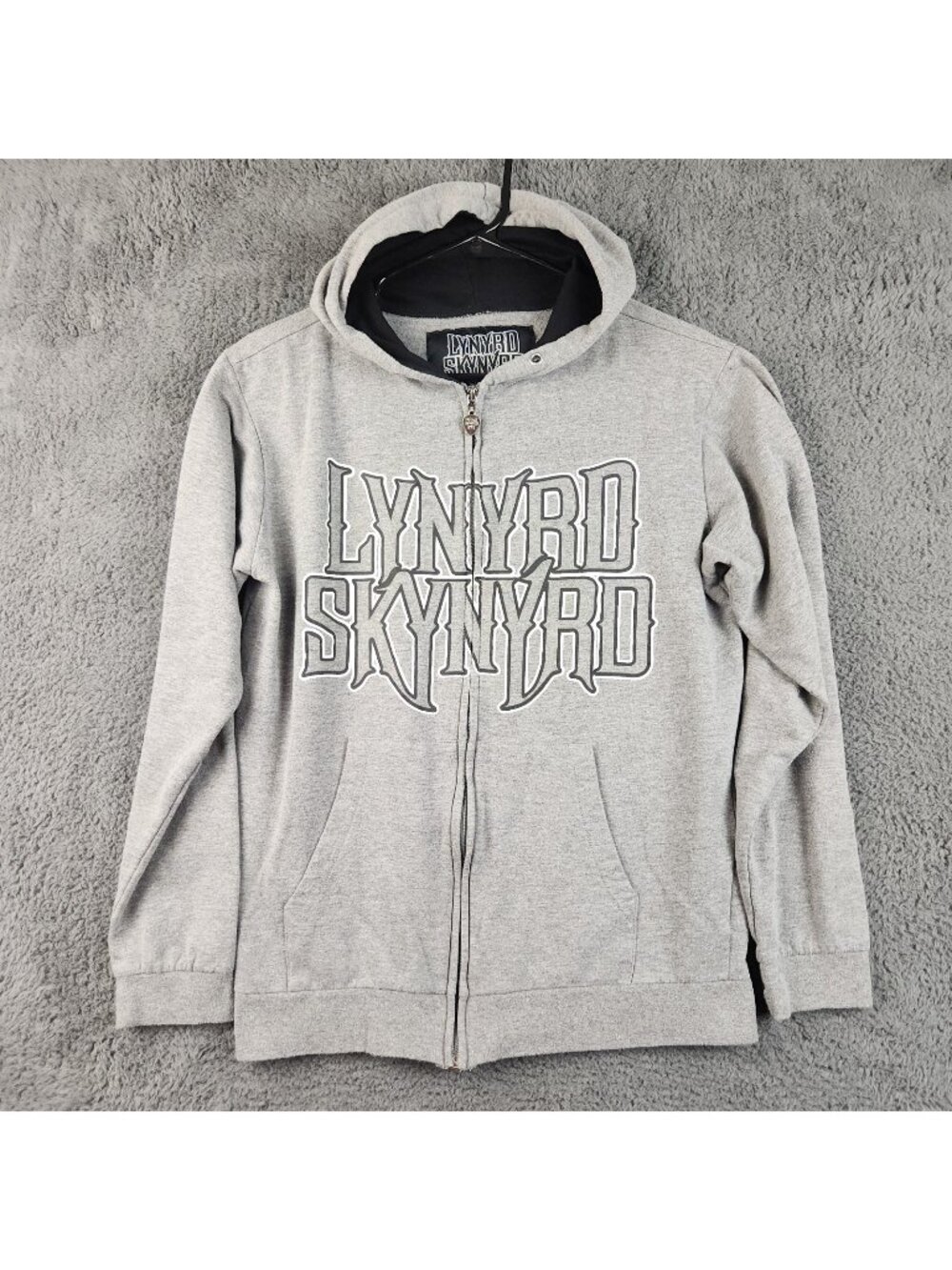 Lynyrd Skynyrd Hoodie Small/Medium Full Zip Double Sided Rock‎ Band Sweatshirt